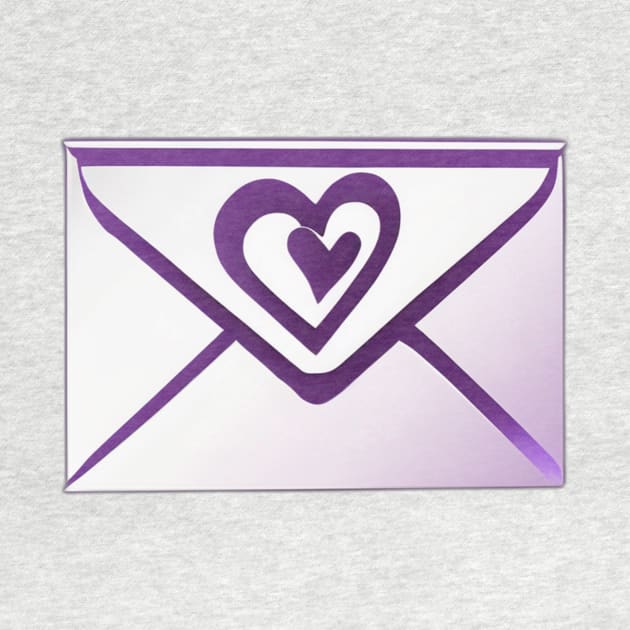 Purple Heart Envelope - Love Mail Icon No. 671 by cornelliusy